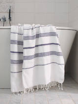 asciugamano hammam bianco/viola scuro