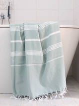 asciugamano hammam grigio-verde/bianco
