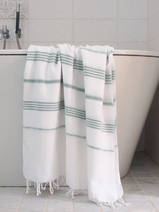 asciugamano hammam bianco/grigio-verde
