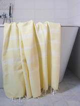 asciugamano hammam giallo limone/bianco