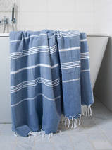 hammam towel marine blue/white
