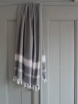asciugamano hammam grigio/bianco