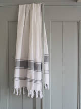 asciugamano hammam bianco/grigio