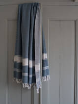 hammam towel jeans blue/white