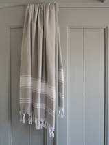 asciugamano hammam grigio chiaro/bianco