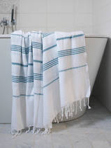 hamam towel white/petrol