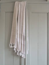 hammam towel with terry cloth, grey-beige
