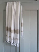 asciugamano hammam bianco/grigio-beige