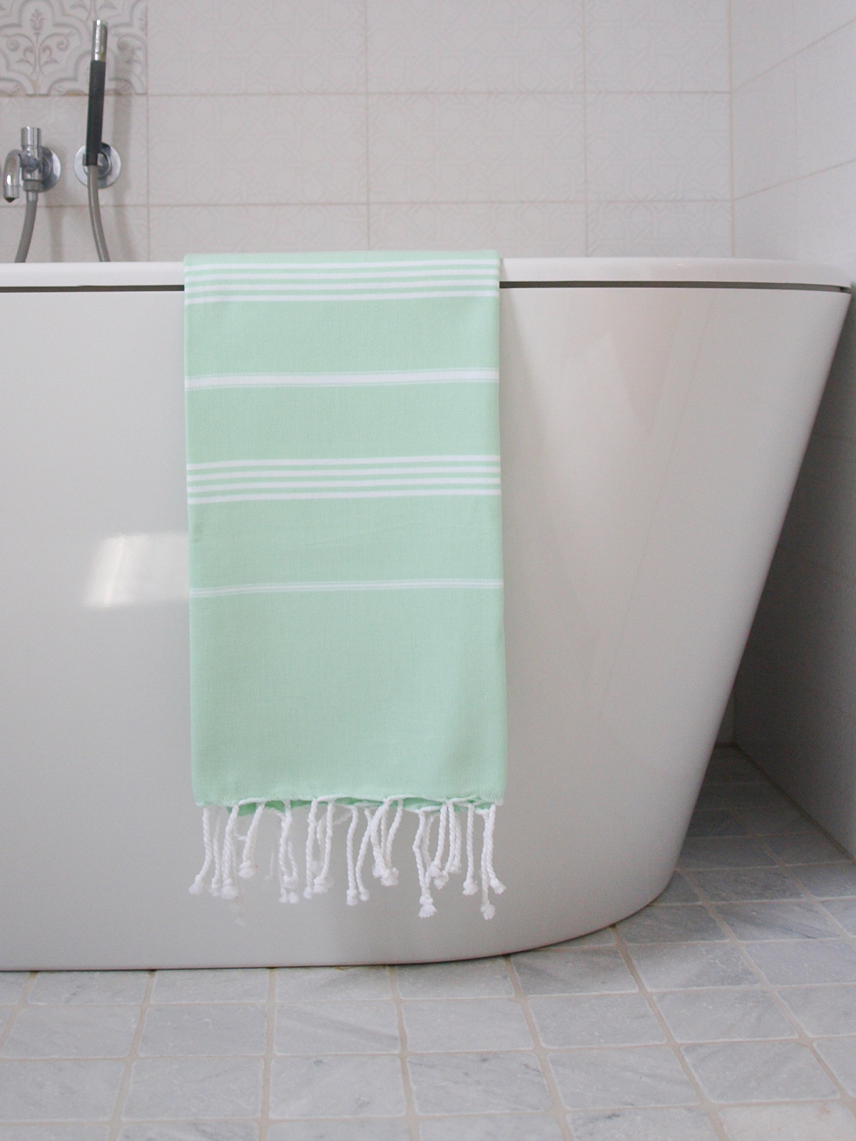 hammam towel fresh green/white