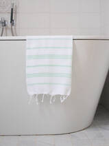 asciugamano hammam bianco/verde fresco