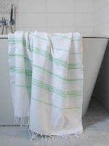 hammam towel white/fresh green