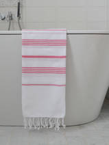 hammam towel white/ruby red